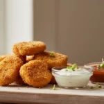 Knusprige Kroketten mit weißem und rotem Dip