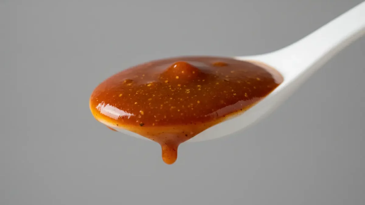 Nahaufnahme eines Löffels mit brauner Sauce – Finke-Blog107360