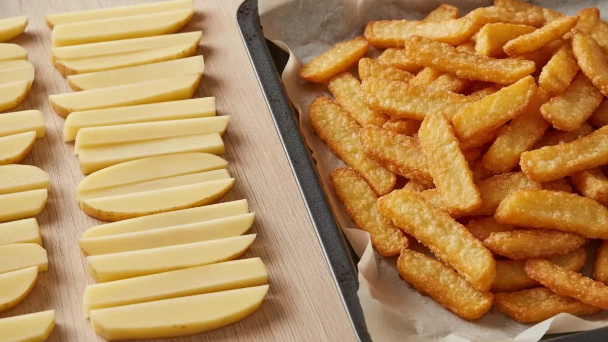 Käse-Scheiben und Pommes auf Backblech – Finke-Blog