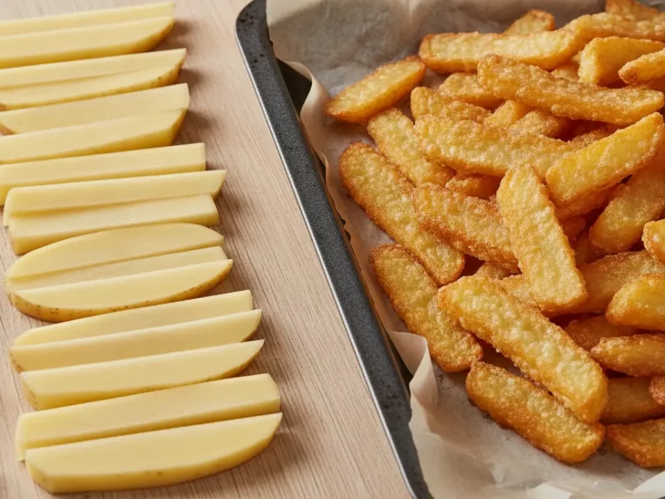 Käse-Scheiben und Pommes auf Backblech – Finke-Blog