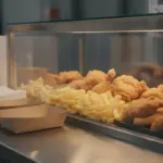 Finke Restaurant in Dorsten: frittiertes Hähnchen und Pommes