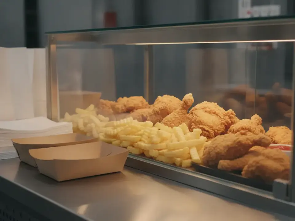 Finke Restaurant in Dorsten: frittiertes Hähnchen und Pommes