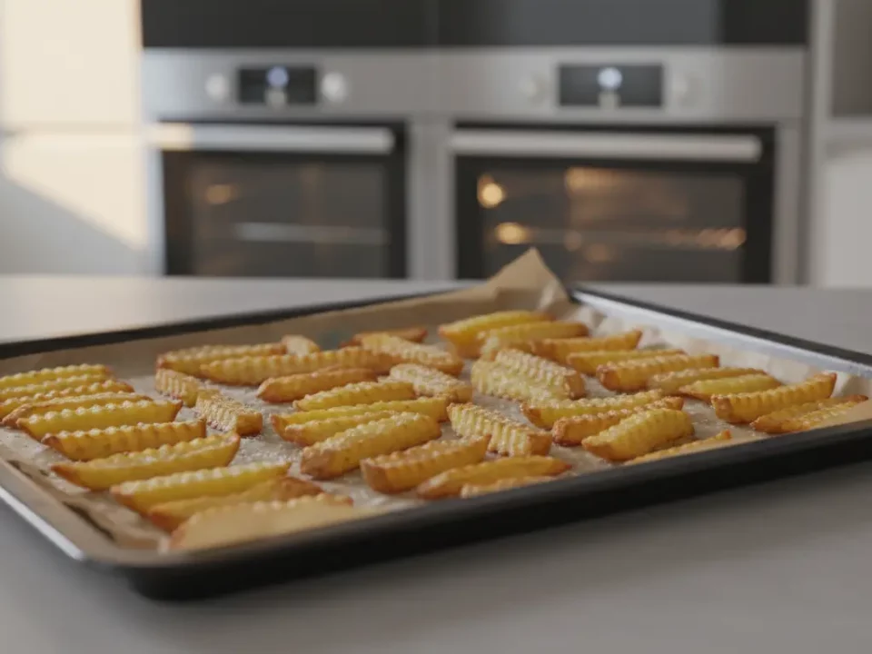 Finke-Blog: Ofengebackene Pommes auf Backblech.