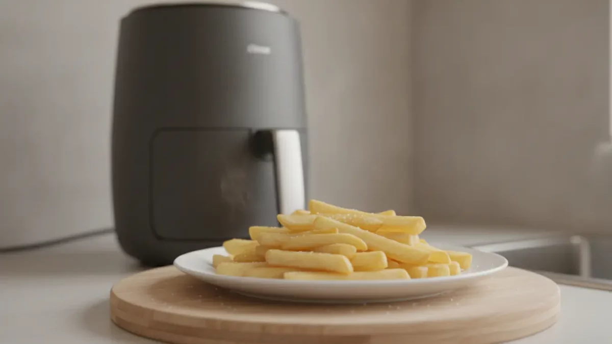 Finke: Pommes neben Airfryer in Küche