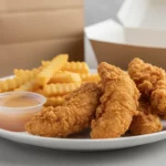 Finke Restaurant Dorsten: knusprige Hähnchen mit Pommes.