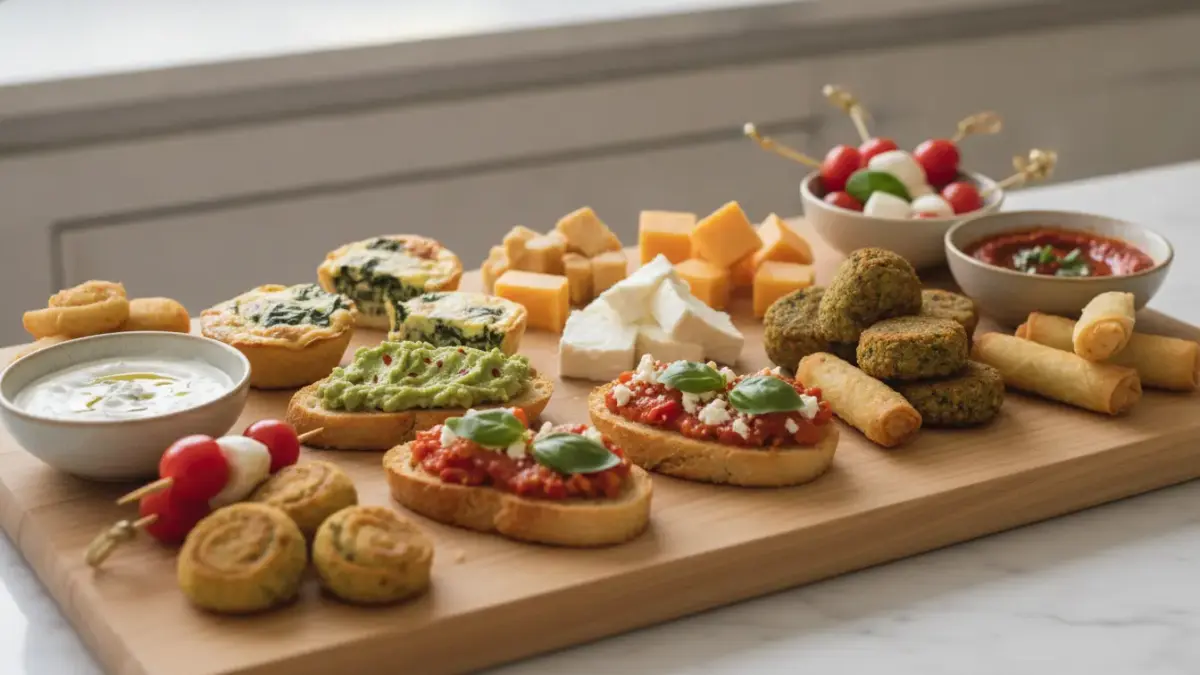 Finke-Blog: Restaurant-Buffet mit Käse, Tomaten und Dips