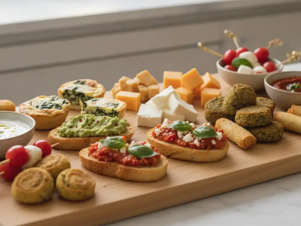 Finke-Blog: Restaurant-Buffet mit Käse, Tomaten und Dips