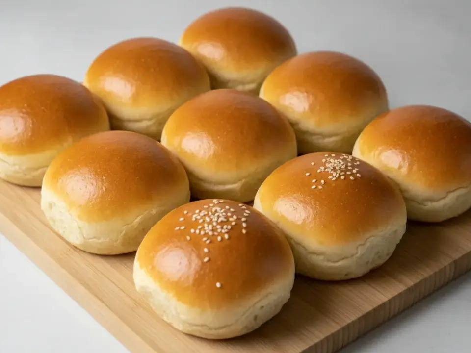 Frisch gebackene Brötchen auf Holzbrett – Finke-Blog