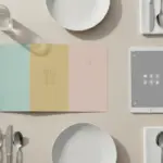 Finke Restaurant: Pastellfarbene Speisekarte liegt auf dem Tisch.
