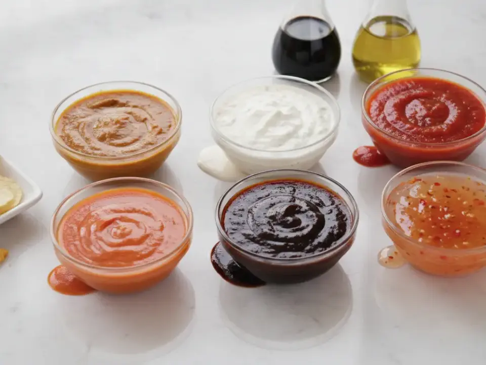Vielfältige Dips mit Pommes – Restaurant Finke Dorsten