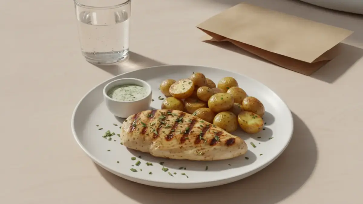 Finke Restaurant Dorsten: Gegrillte Hähnchenbrust mit Kartoffeln