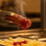 Finke Blog: Fleischgericht mit Sauce über Pommes im Restaurant Dorsten