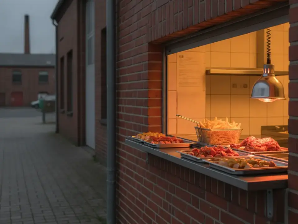 Finke Restaurant in Dorsten: warme Theke mit Snacks.